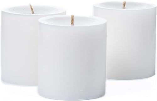 Richland Pillar Candles 3 and Eastland Glass Vases 6 Set of 12