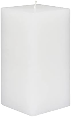 Jeco 6 Inch White Square Pillar Candle