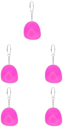 LOGOFUN 5pcs Mini Western Cowboy Hat Keychain Rose Red