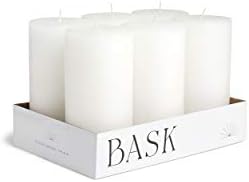 Mottled Pillar Candles Set of 6 Dripless Unscented