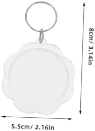 KESYOO 100pcs Flower Acrylic Keychain Blanks for Photo Frames Double-sided Keyrings