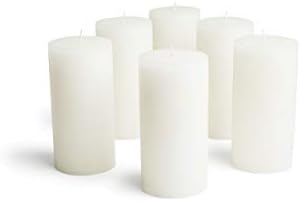 Mottled Pillar Candles Set of 6 Dripless Unscented