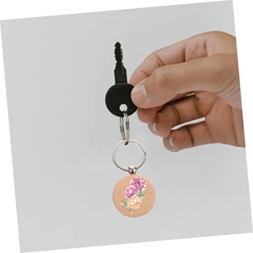 30pcs Unfinished Wooden Keychain Blanks for DIY Crafting
