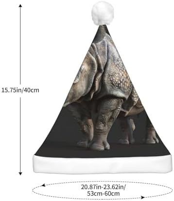Animal Rhino Print Christmas Hat with LED Lights