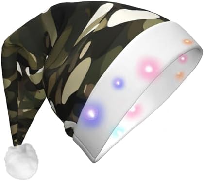 Abstract Camouflage Christmas Hat with LED Lights