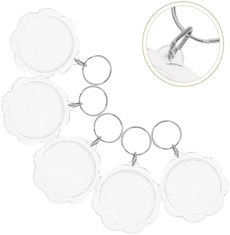 KESYOO 100pcs Flower Acrylic Keychain Blanks for Photo Frames Double-sided Keyrings