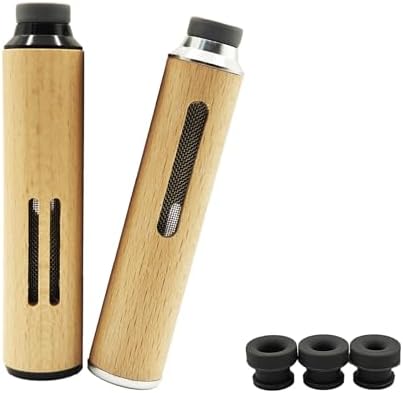 2pcs Handmade Wooden Portable Ashtray Set Black and Silver