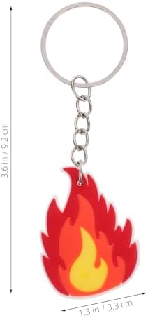 LUOZZY 50 Pcs Flame Fire Keychain Charms