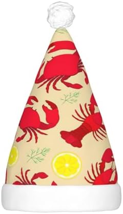 Lobster Crab Print LED Christmas Hat for Adults