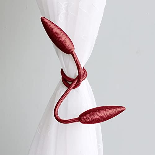 Valea Home 2 Piece Christmas Curtain Tiebacks Clips Burgundy