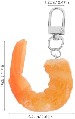 LOGOFUN 15PCS Shrimp Keychains for Bags and Keys
