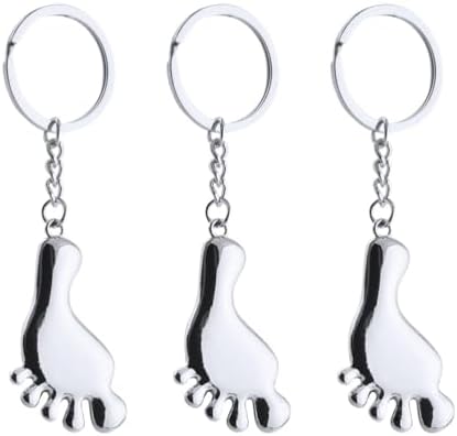 Didiseaon 6 Pcs Metal Keychain Footprint Set