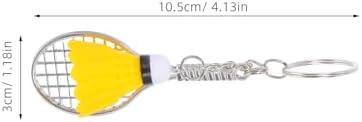 12pcs Mini Alloy Badminton Keychain with Shuttlecock Pendant