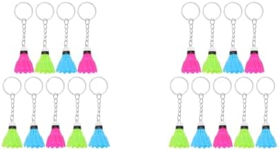 LOGOFUN 18PCS Mini Shuttlecock Keychain Set - 3 Colors