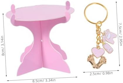 GLEAVI 1Set Shower Footprint Keychain and Mini Cupcake Rack