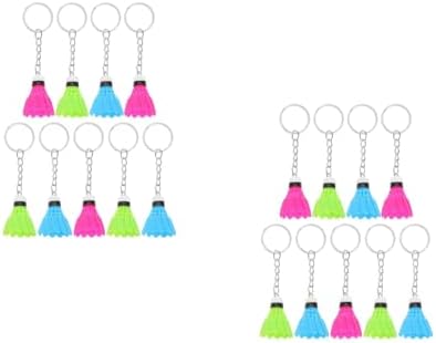 LOGOFUN 18PCS Mini Shuttlecock Keychain Set - 3 Colors