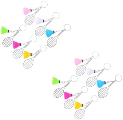 12pcs Mini Alloy Badminton Keychain with Shuttlecock Pendant
