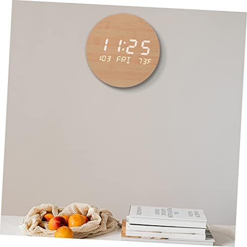1pc Multifunctional LED Wooden Alarm Clock with Mirror