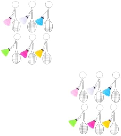 LUOZZY 24pcs Mini Alloy Badminton Keychain Charms