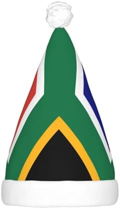 South African Flag Print Christmas Hat with LED Lights