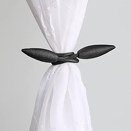 Valea Home 4 Pack Black Curtain Holdbacks