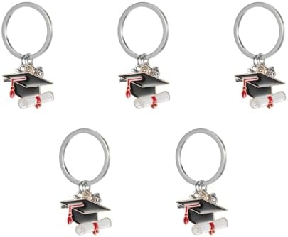 LUOZZY 10 Pcs Graduation Keychain Caps Keyring Pack