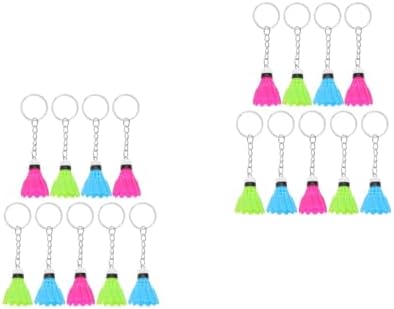 LOGOFUN 18PCS Mini Shuttlecock Keychain Set - 3 Colors