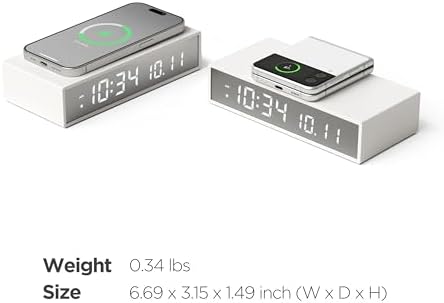 Mooas 15W Slim Edge Mirror Wireless Charging Clock Black