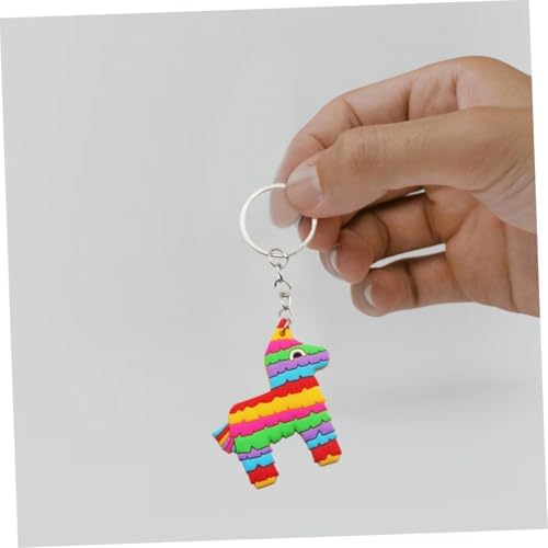 Uonlytech 10pcs Mexican Keychains Cactus Hat Guitar Maraca Party Favors