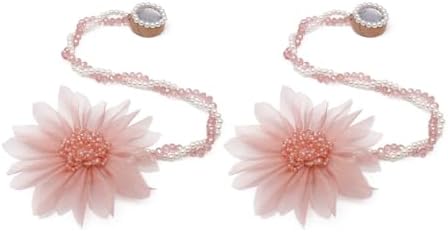 SUQ I OME Crystal Flower Magnetic Curtain Tieback Holdback - Pink