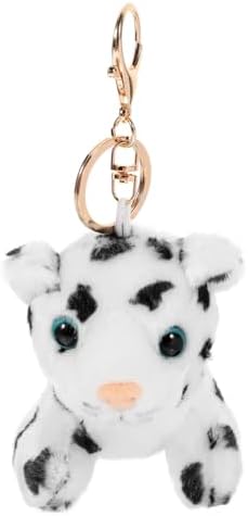 Amosfun 2pcs Plush Keychain Snow Leopard Luggage Pendant