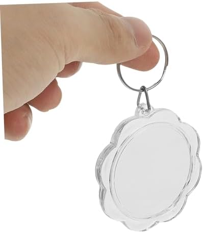 KESYOO 100pcs Flower Acrylic Keychain Blanks for Photo Frames Double-sided Keyrings
