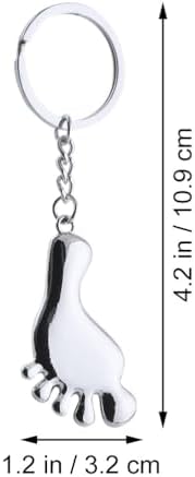Didiseaon 6 Pcs Metal Keychain Footprint Set