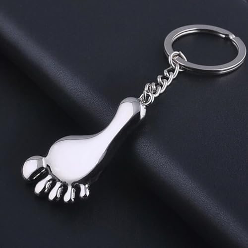 Didiseaon 6 Pcs Metal Keychain Footprint Set