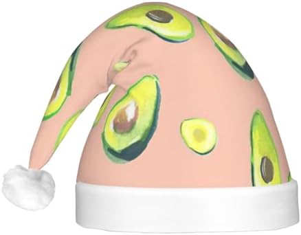 Many Avocado Print Christmas Hat with LED Lights
