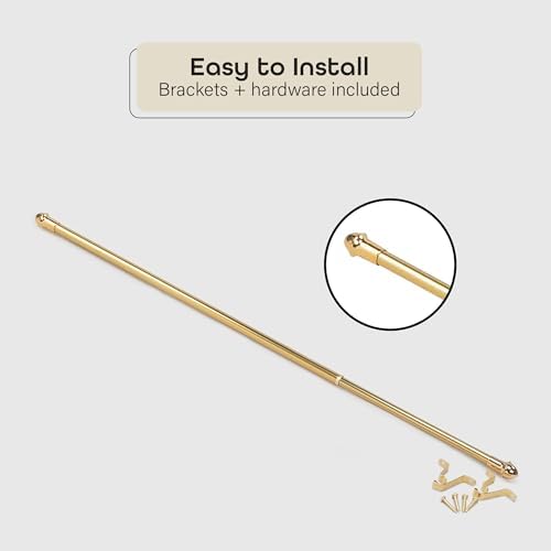 ACHIM Fantasia Cafe Window Rod 18-28 Brass Decorative Rod
