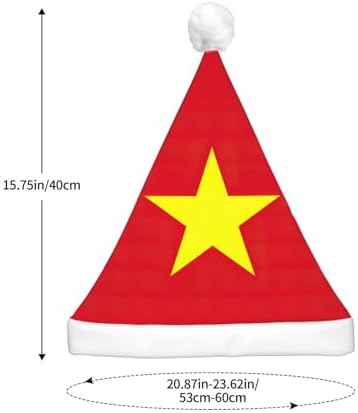 Vietnamese Flag Print Christmas Hat with LED Lights