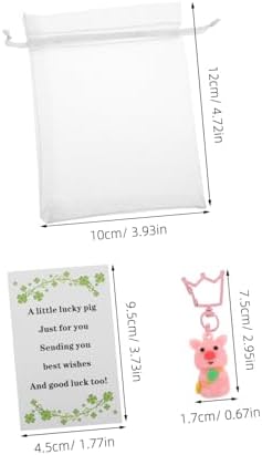 HEALLILY 20pcs Pink Pig Keychains Four Leaf Clover Pendant Party Favors