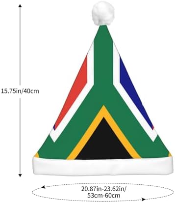 South African Flag Print Christmas Hat with LED Lights