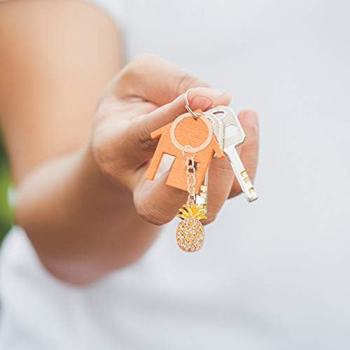 LUOZZY 8 Pcs Pineapple Keychains with Rhinestones