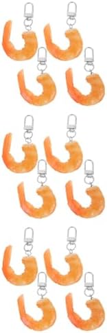 LUOZZY 12 Pcs Realistic Shrimp Keychain Pack