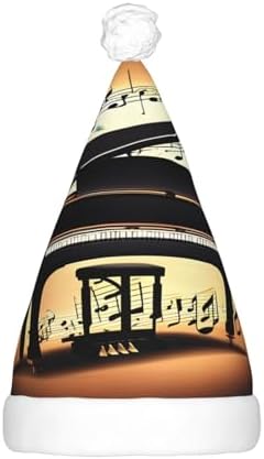 Piano Violin Music Notes Christmas Hat with LED Lights