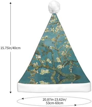 Almond Blossom Print Christmas Hat with LED Lights
