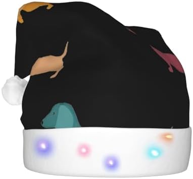 Cute Dachshound Christmas Hat with LED Lights