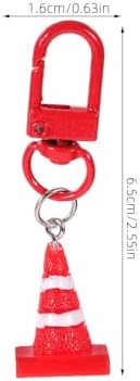 8Pcs Fun Traffic Cone Keychains - Vibrant Design