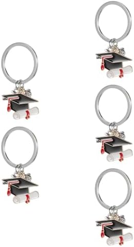 LUOZZY 10 Pcs Graduation Keychain Caps Keyring Pack