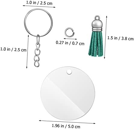 1Set Acrylic Keychain with Tassels and Jump Rings for DIY Crafts