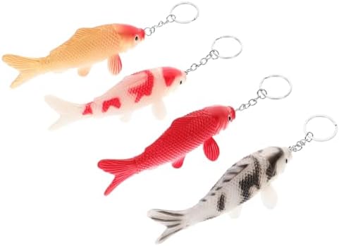 Garneck 4pcs Colorful Koi Fish Keychains