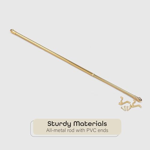 ACHIM Fantasia Cafe Window Rod 18-28 Brass Decorative Rod
