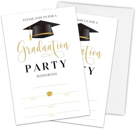 Graduation Invitation Cards With 20 Envelopes